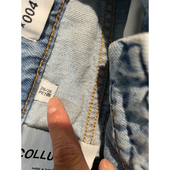 COLLUSION x004 Stepped Waistband Dad Jeans in Blue Light Size 28/26 Petite - Picture 12 of 16